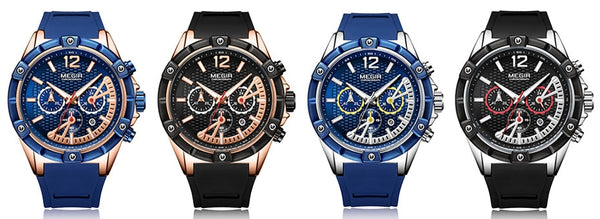 MEGIR Men's Sports Chronograph Quartz Wrist Wristwatches Army Silicone Waterproof Stopwatch Relojios Masculinos Man MN2083-2N0-kopara2trade.myshopify.com-