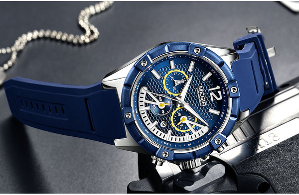 MEGIR Men's Sports Chronograph Quartz Wrist Wristwatches Army Silicone Waterproof Stopwatch Relojios Masculinos Man MN2083-2N0-kopara2trade.myshopify.com-
