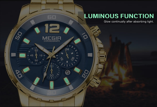 MEGIR Luxury Business Wrist Wristwatch Men Brand Stainless Steel Chronograph Quartz Mens Wristwatches Hour Time-kopara2trade.myshopify.com-