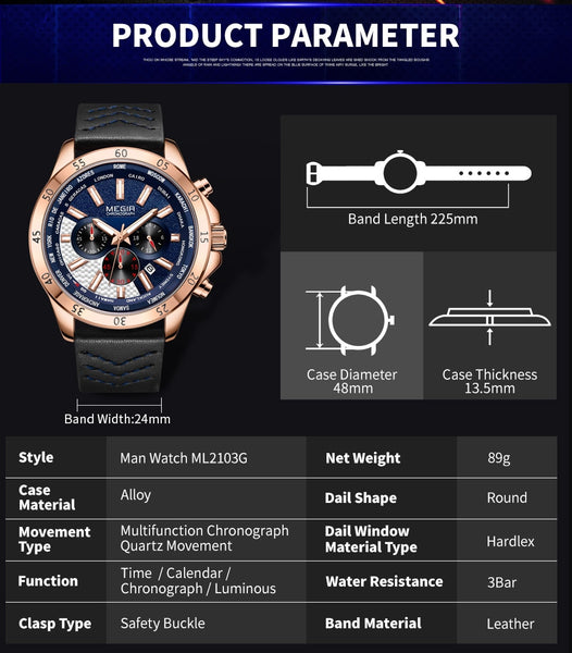 MEGIR Wristwatch Men Fashion Sport Quartz Mens Wristwatches Top Brand Luxury Military Wristwatch  Zegarek Mesk-kopara2trade.myshopify.com-