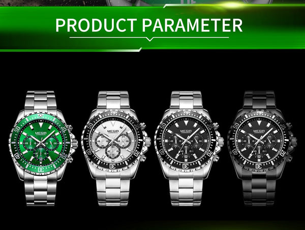 MEGIR Men Wristwatch Top Brand Luxury Chronograph Quartz Wristwatches Stainless Steel Business Wristwatches Men-kopara2trade.myshopify.com-