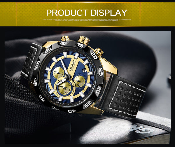 Mens Wristwatches Top Brand Luxury MEGIR Chronograph Sport Quartz Wristwatch Men Leather Wristwatches  Reloj Hombre-kopara2trade.myshopify.com-