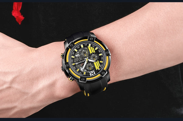 MEGIR Big Dial Quartz Men Wristwatches with Chronograph Silicone Military Sport Wristwatch Men  Fashion Wristwatches-kopara2trade.myshopify.com-