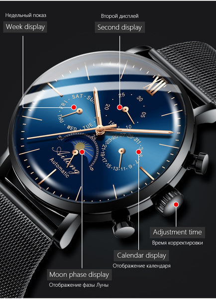AILANG top brand watch men's waterproof stainless steel belt automatic mechanical watch man-kopara2trade.myshopify.com-
