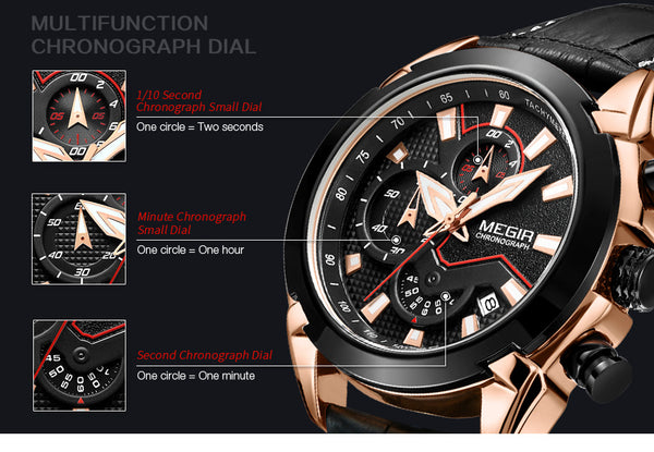 MEGIR Military Sport Wristwatch Men Top Brand Luxury Leather Army Quartz Wristwatches  Men Creative Chronograph-kopara2trade.myshopify.com-
