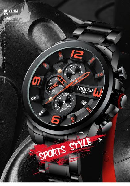 NIBOSI  Mens Wristwatches Luxury Top Brand Quartz Wrist Wristwatch Creative Big Dial Stainless Steel Sport Wristwatch Men-kopara2trade.myshopify.com-