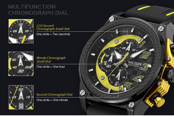 Creative MEGIR Chronograph Sport Wristwatch Men Silicone Army Military Wrist Wristwatches  Men Top Brand Luxury-kopara2trade.myshopify.com-
