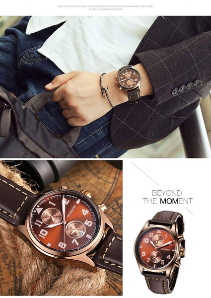 OCHSTIN Man Wristwatch Top Luxury Brand Chronograph Calendar Sport Male Military Army Genuine Leather Men Quartz Wristwatch 043-kopara2trade.myshopify.com-