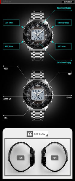 Sport Watches Men's Solar Led Digital Quartz Watch Men Clock Full Steel Waterproof Wrist Watch relojes hombre 2019 SKMEI-kopara2trade.myshopify.com-