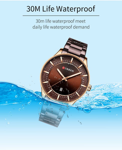 Curren Luxury Brand Men Wristwatch Fashion Business Quartz Men's Wristwatches Waterproof Wristwatch Full Steel-kopara2trade.myshopify.com-