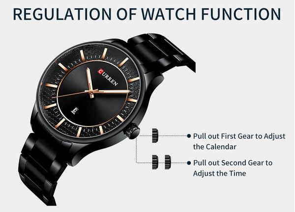 Top Brand Curren Luxury Mens Wristwatches Fashion Black Quartz Wristwatch Men Waterproof Casual Wrist Wristwatch Male-kopara2trade.myshopify.com-
