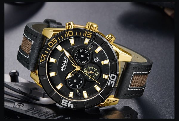 Creative MEGIR Chronograph Men Sport Wristwatch Fashion Army Military Quartz Wrist Wristwatches Men  2066 Saat-kopara2trade.myshopify.com-