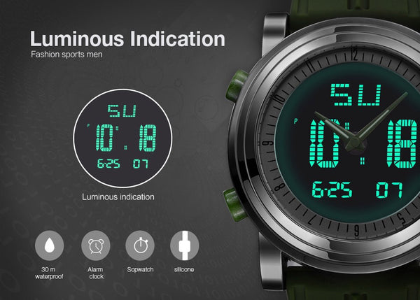 Relogio Masculino SINOBI Sports Digital Quartz Wristwatches Waterproof Quartz Men's Watch Geneva Hybird Watches erkek kol saati-kopara2trade.myshopify.com-