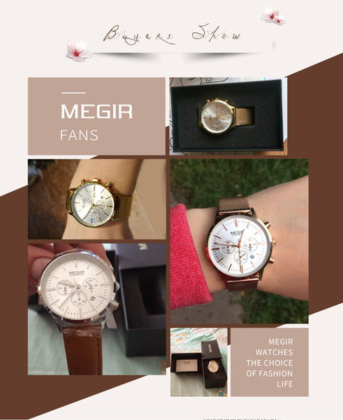 MEGIR Chronograph Luxury Women Bracelet Wristwatcheso Fashion Quartz Lovers Wrist Wristwatch Ladies Girls Gift 2011-kopara2trade.myshopify.com-