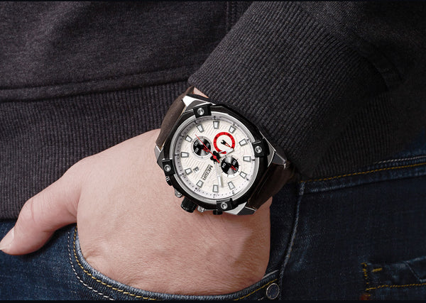 MEGIR Men Sport Wristwatch Brand Chronograph Army Military Quartz Wristwatches Men Leather Wristwatch Reloj Hombre-kopara2trade.myshopify.com-
