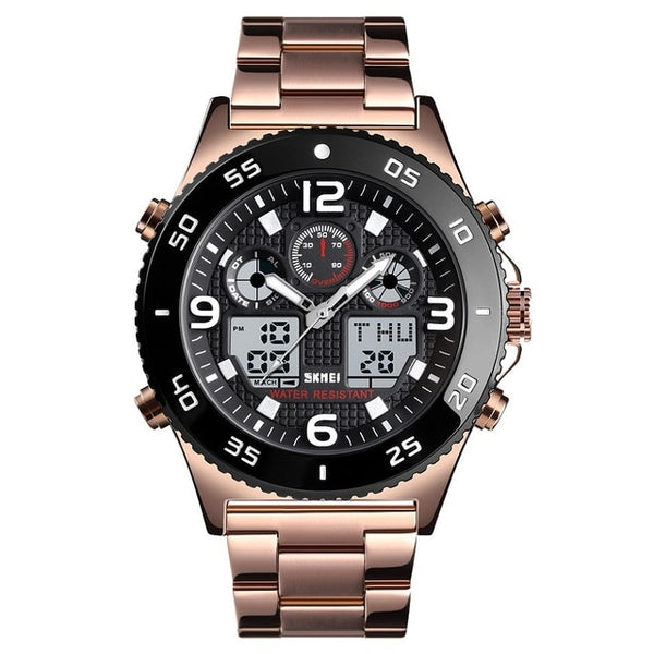 Brand SKMEI Men's Digital Wristwatch Luxury 3 time Chronograph Stopwatch Bracelet For Men Luminous Display Mens Waterproof Male-kopara2trade.myshopify.com-