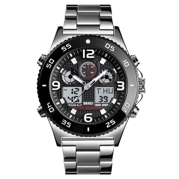 Brand SKMEI Men's Digital Wristwatch Luxury 3 time Chronograph Stopwatch Bracelet For Men Luminous Display Mens Waterproof Male-kopara2trade.myshopify.com-