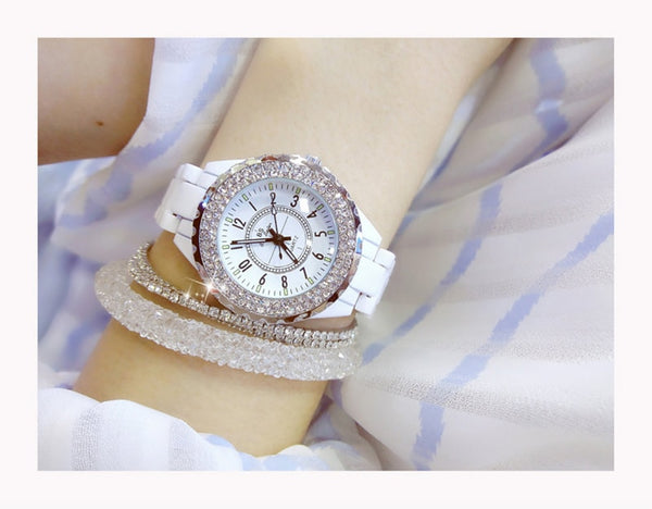 Women Watches 2018 Top Brand Luxury Ceramic Women's Watch Fashion Quartz Women Wrist Watch Diamond White Female Wristwatch 2019-kopara2trade.myshopify.com-