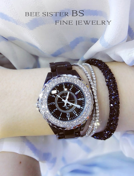 Women Watches 2018 Top Brand Luxury Ceramic Women's Watch Fashion Quartz Women Wrist Watch Diamond White Female Wristwatch 2019-kopara2trade.myshopify.com-