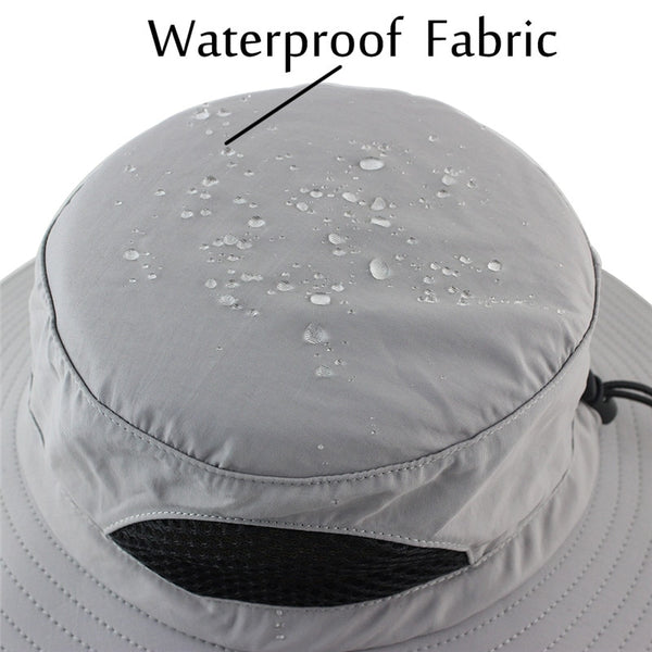 UPF 50+ Summer Wide Brim Bucket Hat Waterproof Breathable Packable Men Women Sun Hat Fishing Safari Boonie Hat Beach Panama Hat-kopara2trade.myshopify.com-