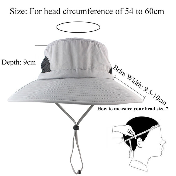 UPF 50+ Summer Wide Brim Bucket Hat Waterproof Breathable Packable Men Women Sun Hat Fishing Safari Boonie Hat Beach Panama Hat-kopara2trade.myshopify.com-