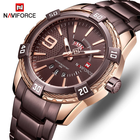 NAVIFORCE Watch Men Top Brand Luxury Fashion Quartz Men’s Watches Full Steel Waterproof Sports Wrist Watch Relogio Masculino-kopara2trade.myshopify.com-