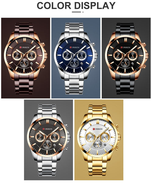 Men Watch CURREN Top Brand Luxury Fashion Quartz Men's Watches Waterproof Chronograph Male Date Sports Relogio Masculino-kopara2trade.myshopify.com-