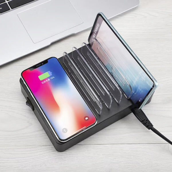 STOD Smart USB Charger Qi Wireless Charging Staition 50W LCD Display Desktop Holder For iPhone X Samsung Huawei Mi 9 AC Adapter-kopara2trade.myshopify.com-
