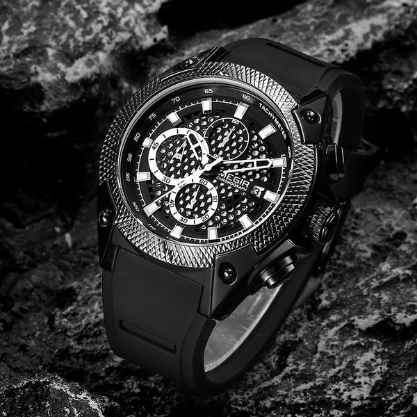 MEGIR Mens Wristwatches Top Brand Luxury Silicone Sports Wristwatch for Men  Rose Gold Chronograph Wristwatch Man-kopara2trade.myshopify.com-