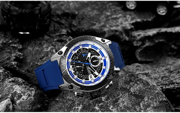 MEGIR Mens Wristwatches Top Brand Luxury Silicone Sports Wristwatch for Men  Rose Gold Chronograph Wristwatch Man-kopara2trade.myshopify.com-