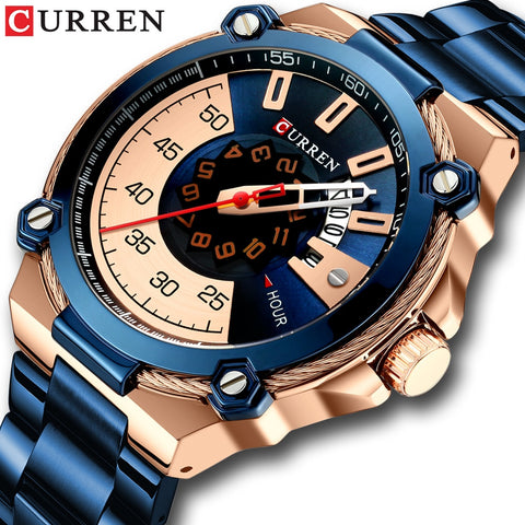 CURREN New Top Brand Men Wristwatches Men's Full Steel Waterproof Casual Quartz Date Male Wrist watch relogio masculino-kopara2trade.myshopify.com-