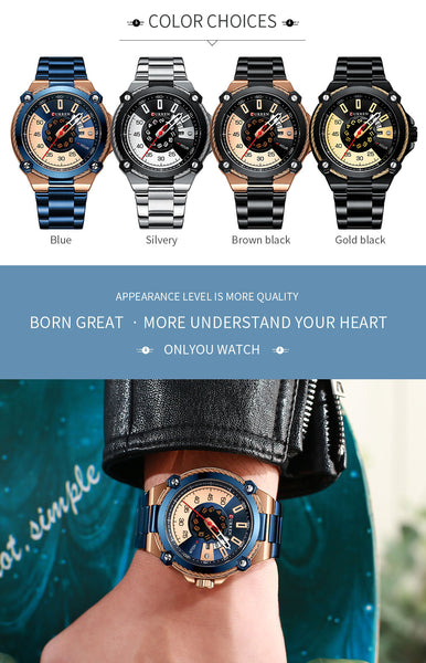 CURREN New Top Brand Men Wristwatches Men's Full Steel Waterproof Casual Quartz Date Male Wrist watch relogio masculino-kopara2trade.myshopify.com-