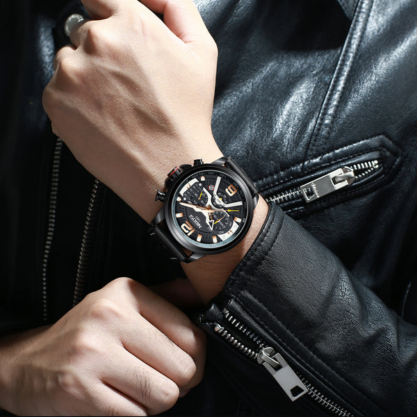 NIBOSI Casual Sport Wristwatch Men Blue Top Brand Luxury Military Leather-kopara2trade.myshopify.com-
