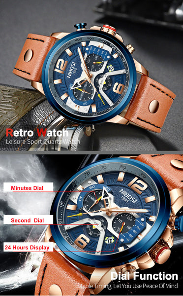 NIBOSI Casual Sport Wristwatch Men Blue Top Brand Luxury Military Leather-kopara2trade.myshopify.com-