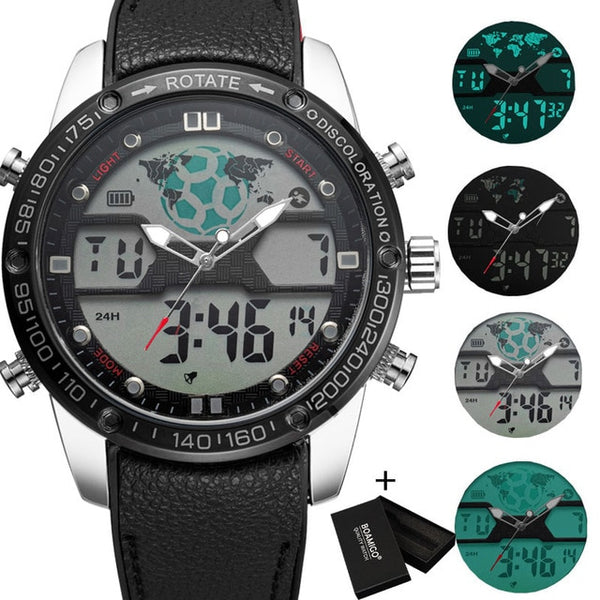 New BOAMIGO Mens Wristwatches Men Sports Wristwatches Men's Quartz LED Digital analog-kopara2trade.myshopify.com-