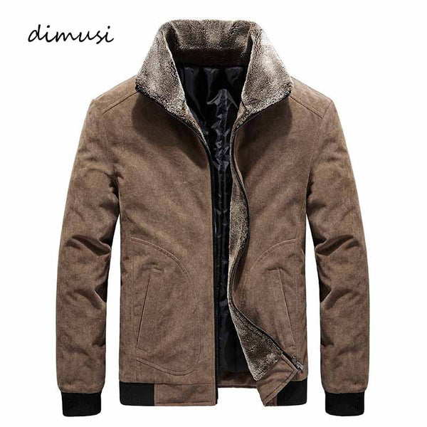 DIMUSI Winter Men's Bomber Jackets Casual Male Fur Collar Windbreaker Jacket Mens Fleece Warm Slim Corduroy Jackets Clothing 6XL-kopara2trade.myshopify.com-