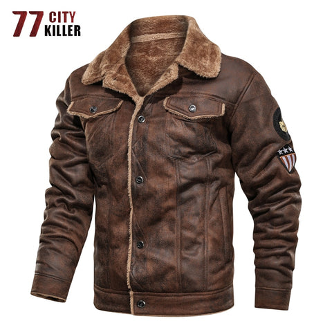 77City Killer Winter Military Jacket Men Thick Warm Suede Chamois Jackets Male Motorcycle Vintage Outwear chaqueta hombre S-3XL-kopara2trade.myshopify.com-