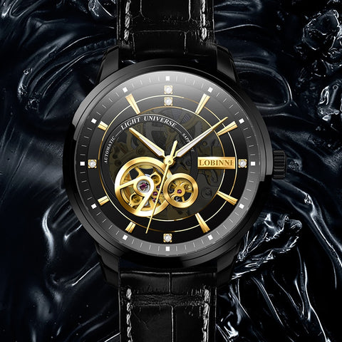 LOBINNI Seagull Automatic Mechanical Watch Luxury Brand Men Watch Leather Sapphire Waterproof 50M Male Wristwatch-kopara2trade.myshopify.com-