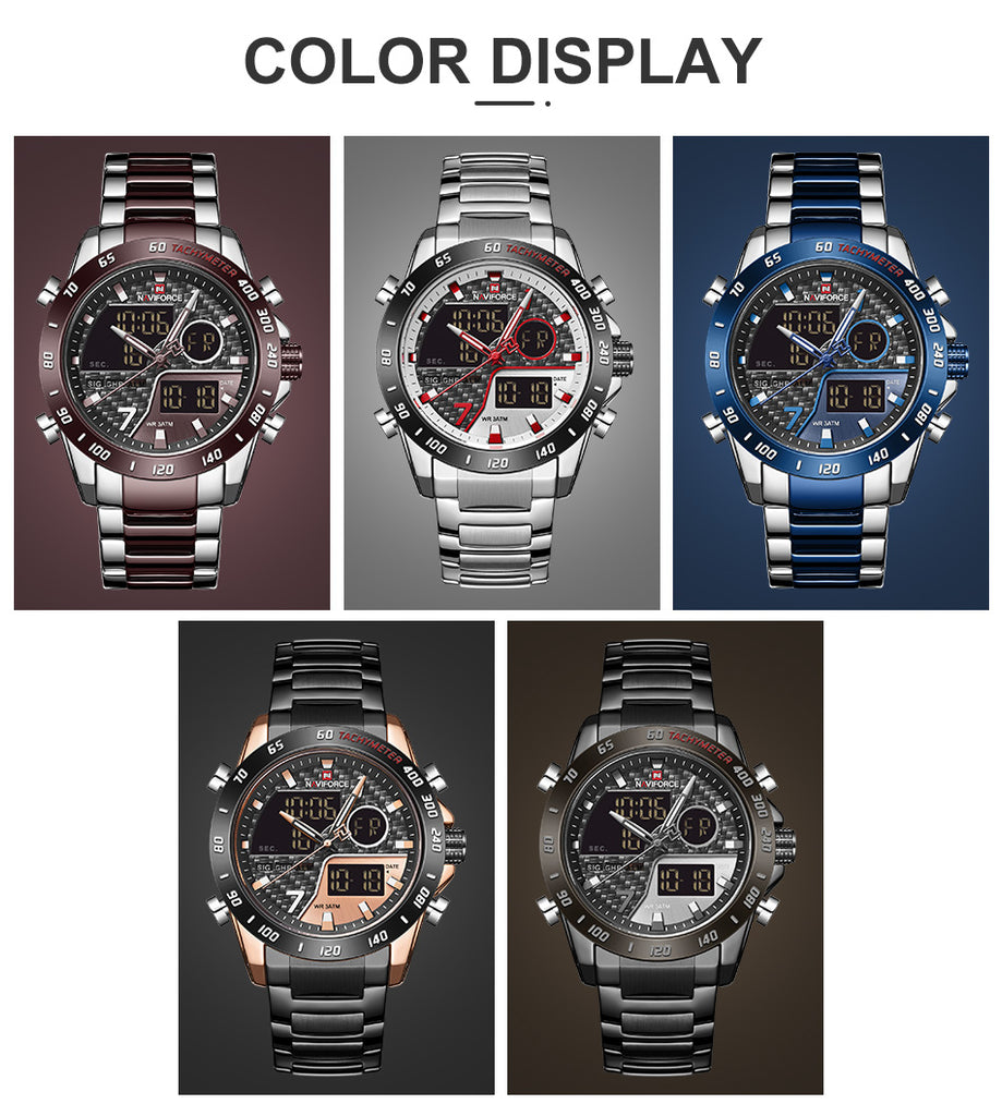 NAVIFORCE Luxury Brand Men’s Sports Watch Men Quartz Chronograph Male  Full Steel Military Wrist Watch Relogio Masculino-kopara2trade.myshopify.com-
