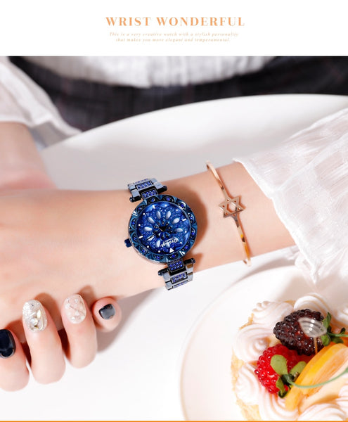 ORANGE Brand Top luxury Japan MIYOTA Quartz 360° Rotating Petals Women Watches Ladies Gifts Stainless Steel Waterproof Watches-kopara2trade.myshopify.com-