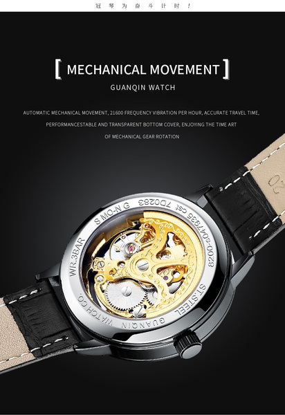 GUANQIN2020 new watch men's skeleton automatic mechanical watch gold skeleton retro men's watch men's watch top brand luxury-kopara2trade.myshopify.com-