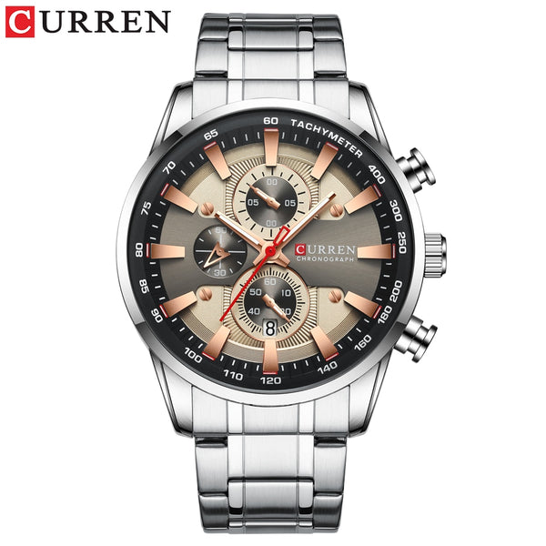 CURRAN Fashion Top Brand Sports Watch Men Stainless Steel Chronograph Wristwatch Male Auto Date Casual Business Watch Reloj-kopara2trade.myshopify.com-