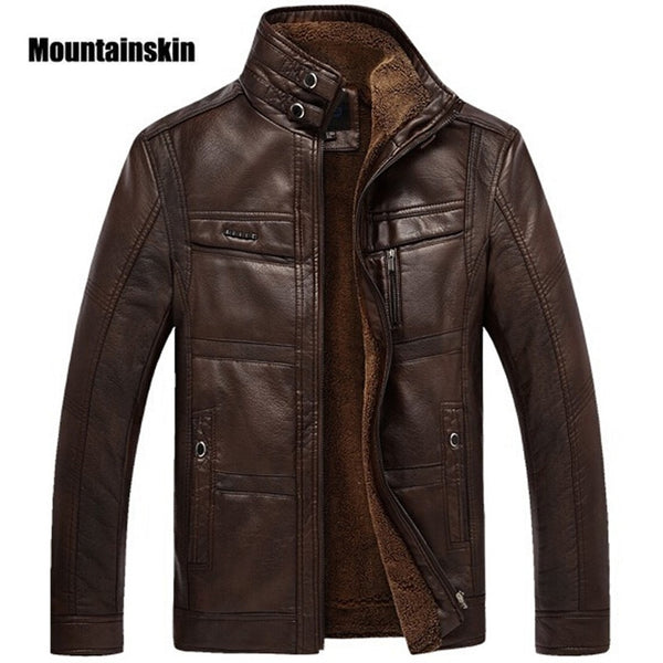 Mountainskin Leather Jacket Men Coats 5XL Brand High Quality PU Outerwear Men Business Winter Faux Fur Male Jacket Fleece EDA113-kopara2trade.myshopify.com-
