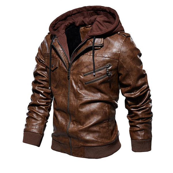 Men Old Fashioned Suede Leather Jackets Vintage Military Jacket Winter Coat Warm Casual Leather Jackets PU Slim Fit Male Zipper-kopara2trade.myshopify.com-