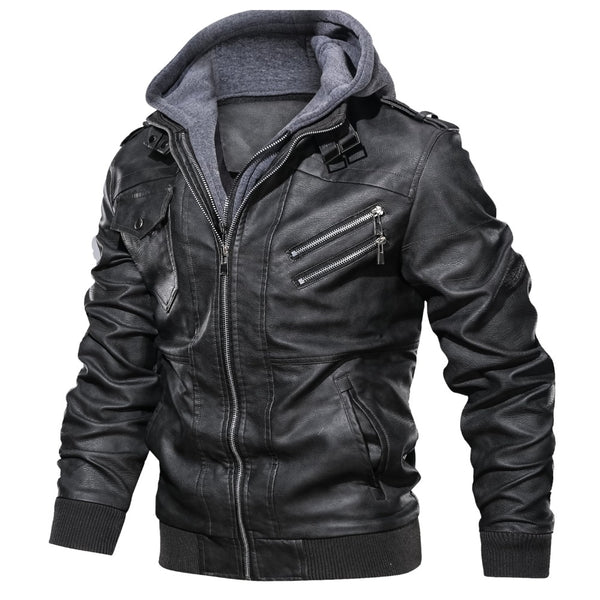 ANIAN JEEP utumn Winter Motorcycle Leather Jacket Men Windbreaker Hooded PU Jackets Male Outwear Warm Faux Leather Jackets EU Size S-3XL-kopara2trade.myshopify.com-