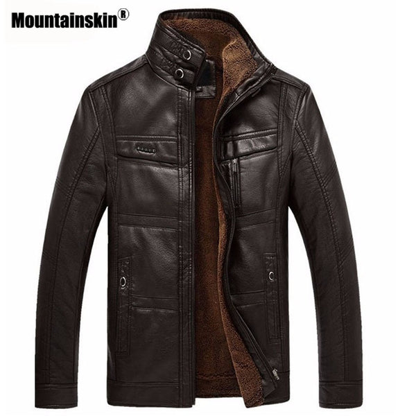 Mountainskin Leather Jacket Men Coats 5XL Brand High Quality PU Outerwear Men Business Winter Faux Fur Male Jacket Fleece EDA113-kopara2trade.myshopify.com-