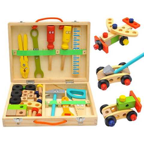 Kids DIY Tool Set Kit Educational Toys Simulation Repair Tools Toys  Wooden Game Learning Engineering Puzzle Toys Gifts For Boy-kopara2trade.myshopify.com-