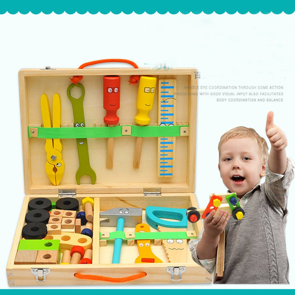 Kids DIY Tool Set Kit Educational Toys Simulation Repair Tools Toys  Wooden Game Learning Engineering Puzzle Toys Gifts For Boy-kopara2trade.myshopify.com-