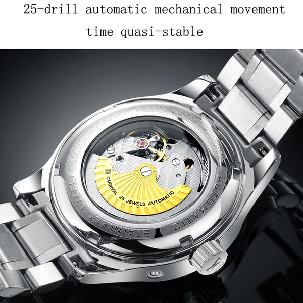 Automatic Movement Carnival Top Brand Luxury Men Mechanical Watch relogio masculino Stainless Steel Strap Men Watch-kopara2trade.myshopify.com-