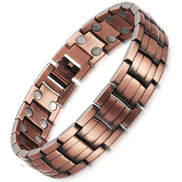 RainSo Red Copper Magnetic Bracelet for Men Women 2 Row Magnet Healthy Bio Energy Bracelets & Bangles 2019 Father's Day Gift-kopara2trade.myshopify.com-